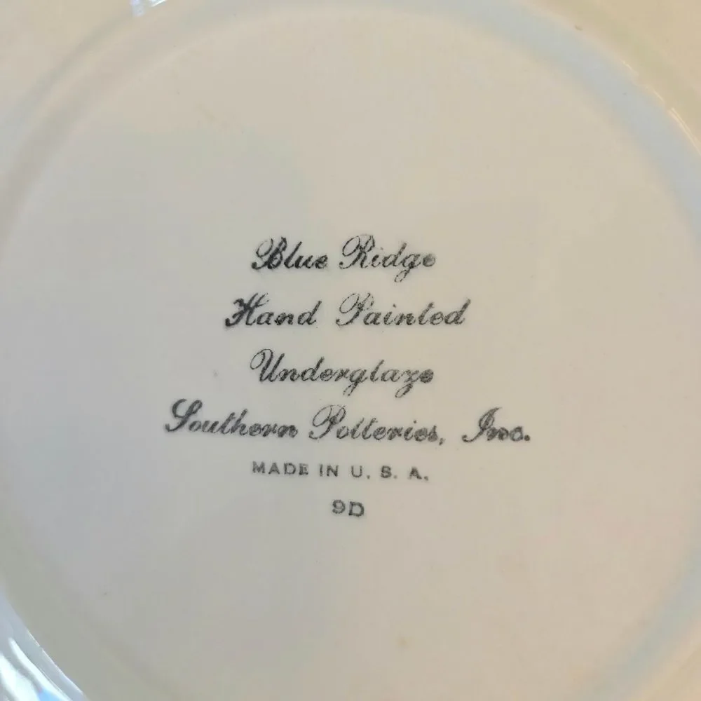 Blue Ridge Southern Ivy Hand Painted Candlewick Edges Set of 4 Bread Plates 7